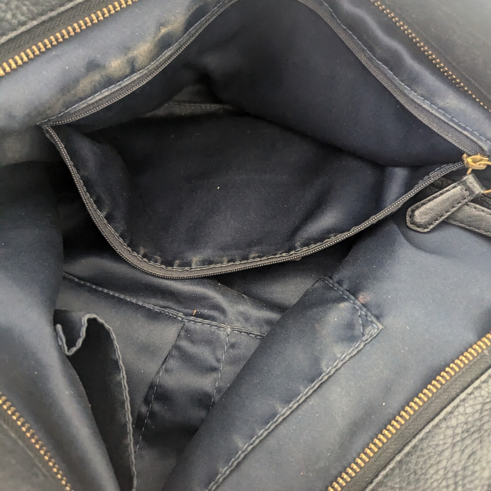 Coach Black Pebbled Leather Tote with Gold Hardware - Picture 5 of 6